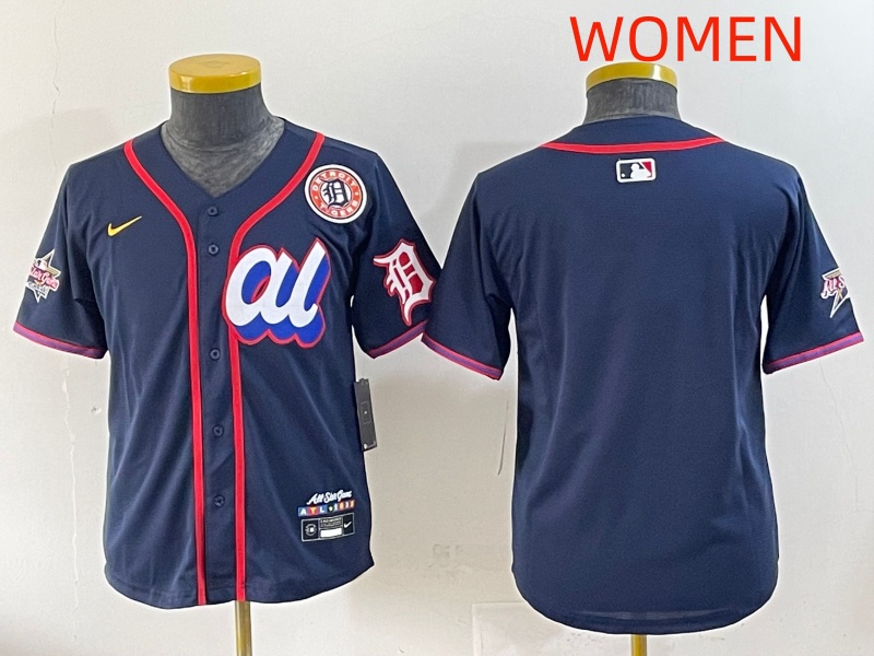 women 2025 Detroit Tigers blank Drak Blue All star Nike MLB Jersey style ->women mlb jersey->Women Jersey